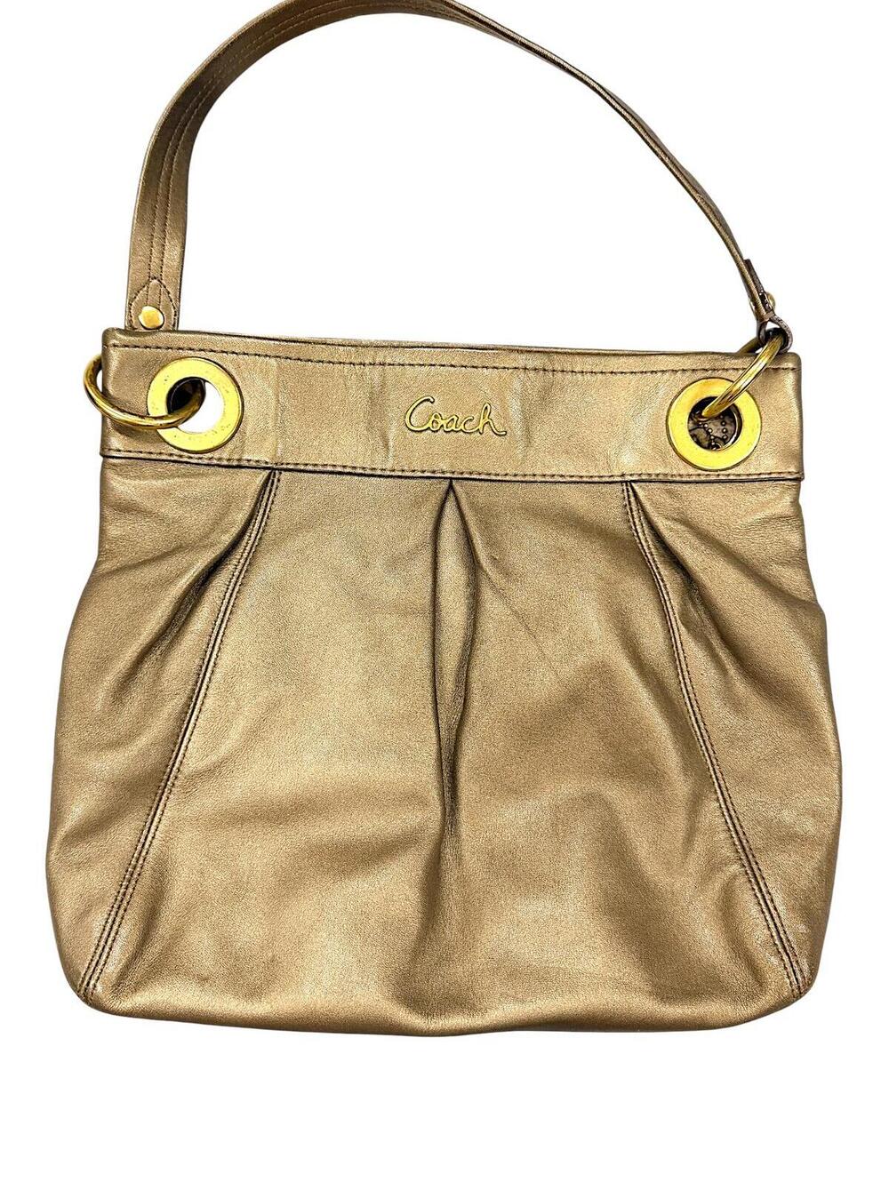 Coach Metallic Gold Leather Shoulder Bag